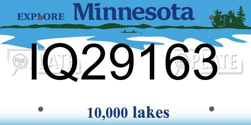 IQ29163 Minnesota License Plate