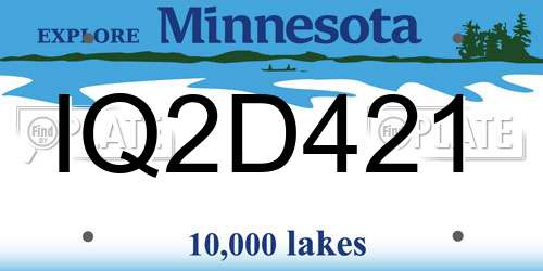 IQ2D421 Minnesota License Plate