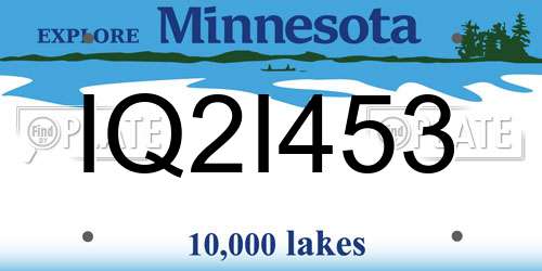 IQ2I453 Minnesota License Plate