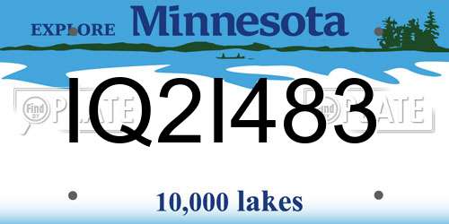 IQ2I483 Minnesota License Plate