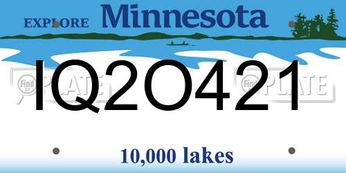 IQ2O421 Minnesota License Plate