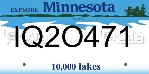 IQ2O471 Minnesota License Plate