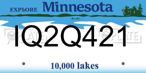 IQ2Q421 Minnesota License Plate