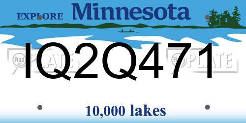 IQ2Q471 Minnesota License Plate