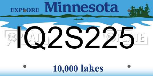 IQ2S225 Minnesota License Plate