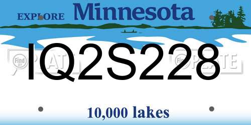 IQ2S228 Minnesota License Plate
