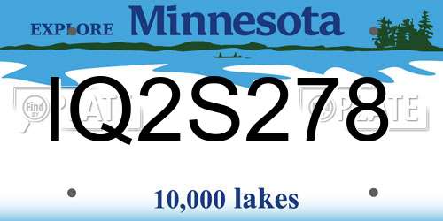 IQ2S278 Minnesota License Plate