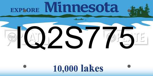 IQ2S775 Minnesota License Plate