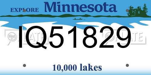 IQ51829 Minnesota License Plate