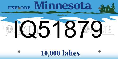 IQ51879 Minnesota License Plate