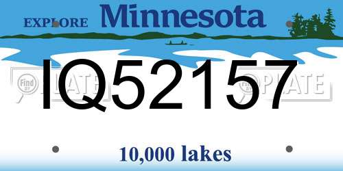 IQ52157 Minnesota License Plate