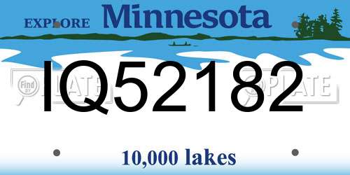 IQ52182 Minnesota License Plate
