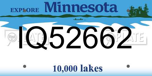 IQ52662 Minnesota License Plate