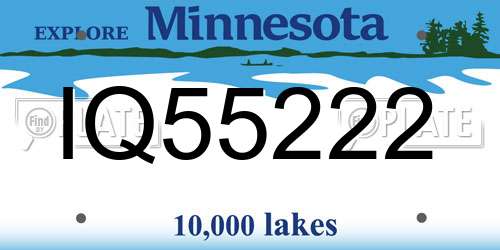 IQ55222 Minnesota License Plate