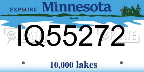 IQ55272 Minnesota License Plate