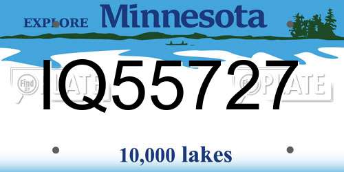 IQ55727 Minnesota License Plate