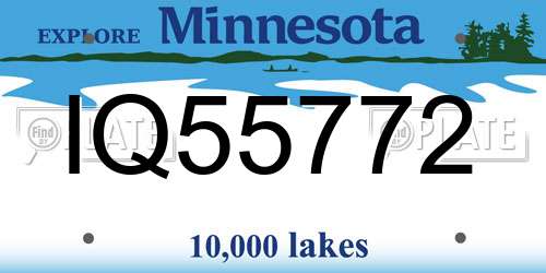 IQ55772 Minnesota License Plate