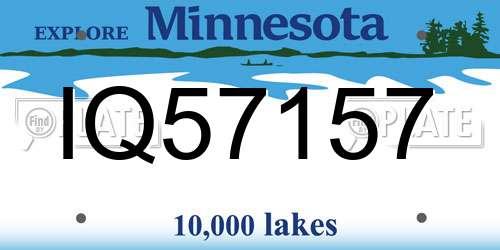 IQ57157 Minnesota License Plate
