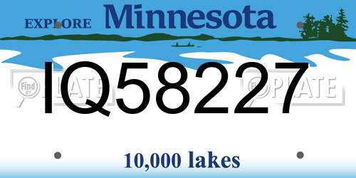 IQ58227 Minnesota License Plate