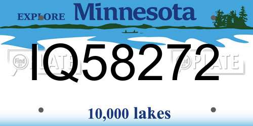 IQ58272 Minnesota License Plate