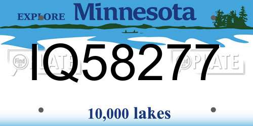 IQ58277 Minnesota License Plate