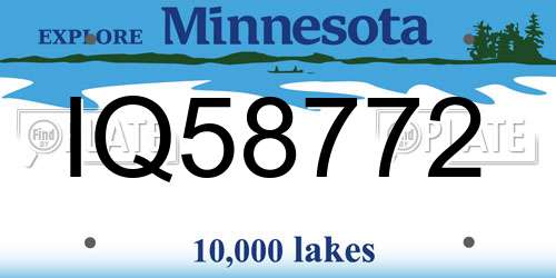 IQ58772 Minnesota License Plate