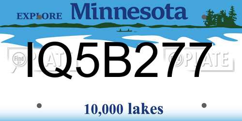 IQ5B277 Minnesota License Plate