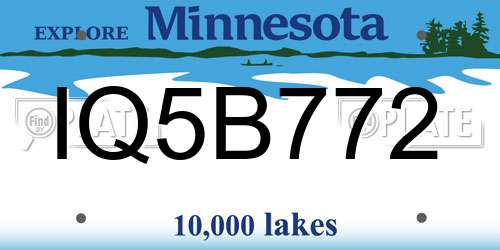 IQ5B772 Minnesota License Plate