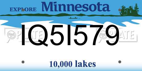 IQ5I579 Minnesota License Plate