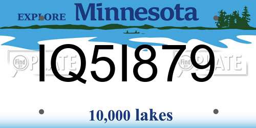 IQ5I879 Minnesota License Plate