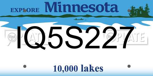 IQ5S227 Minnesota License Plate
