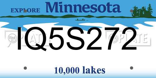 IQ5S272 Minnesota License Plate