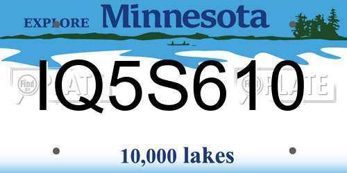 IQ5S610 Minnesota License Plate