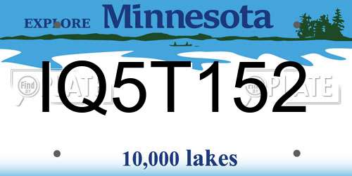IQ5T152 Minnesota License Plate