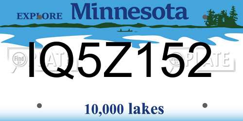 IQ5Z152 Minnesota License Plate