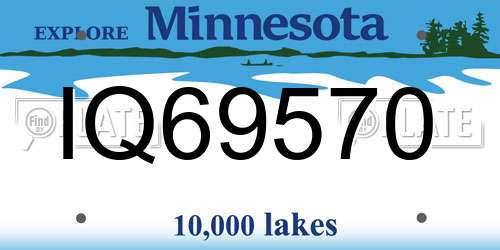 IQ69570 Minnesota License Plate