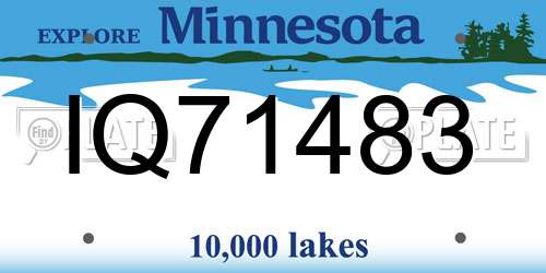 IQ71483 Minnesota License Plate