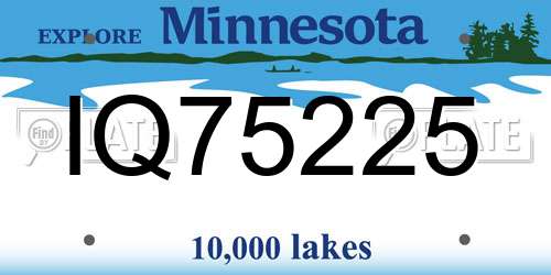 IQ75225 Minnesota License Plate