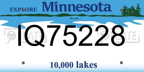 IQ75228 Minnesota License Plate