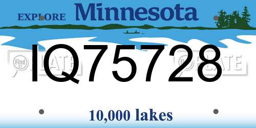 IQ75728 Minnesota License Plate