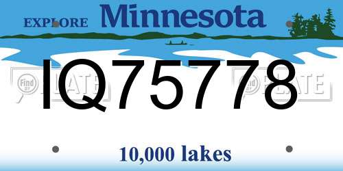 IQ75778 Minnesota License Plate