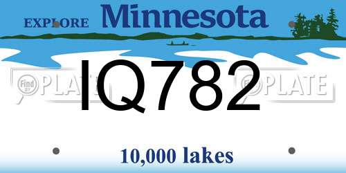 IQ782 Minnesota License Plate