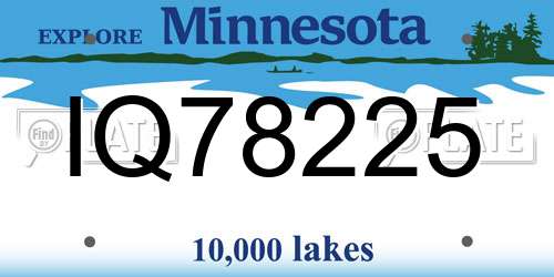 IQ78225 Minnesota License Plate