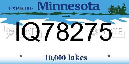IQ78275 Minnesota License Plate