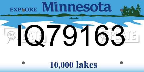IQ79163 Minnesota License Plate