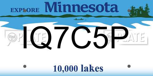IQ7C5P Minnesota License Plate