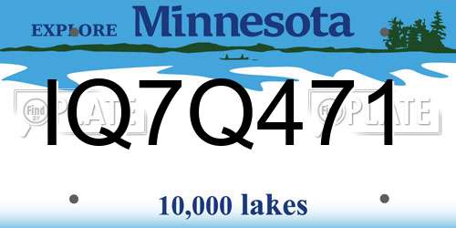 IQ7Q471 Minnesota License Plate
