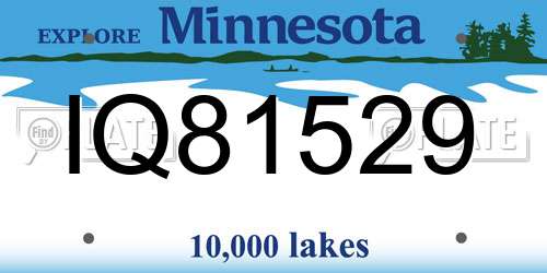 IQ81529 Minnesota License Plate