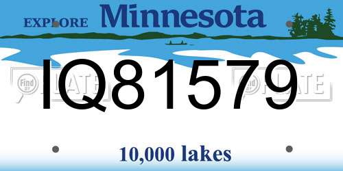 IQ81579 Minnesota License Plate