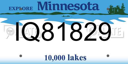 IQ81829 Minnesota License Plate